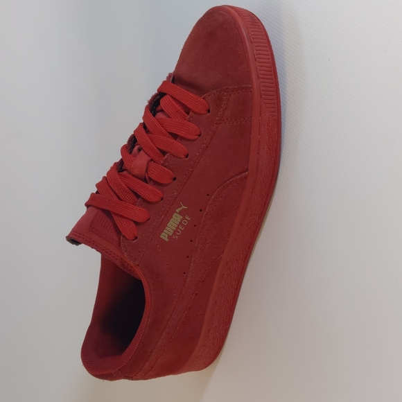 Puma Suede 7 Women's Suede Retro Classic (6 Children's) Red Suede Shoes - Picture 2 of 11